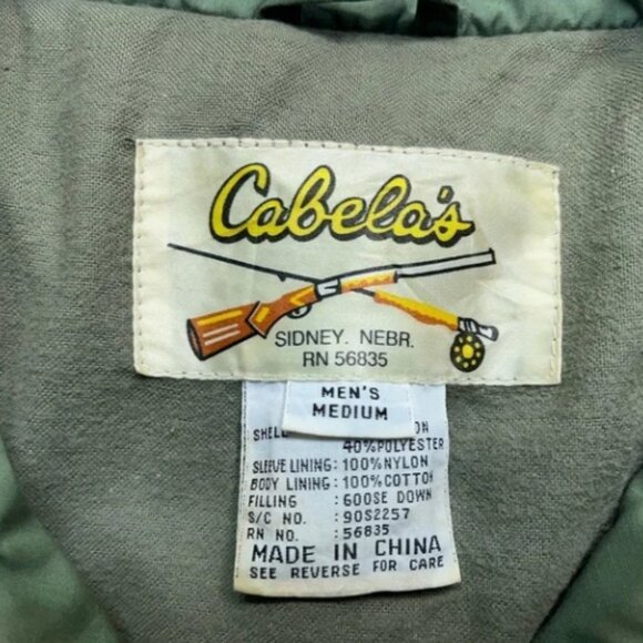 Cabela's Goose Down Field Jacket Mens Medium Fleece Lined Removable Hood READ - Picture 5 of 16